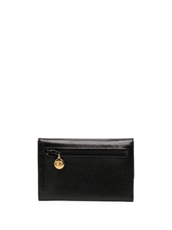 Chanel Timeless Continental Wallet in Black Caviar Leather - Bags