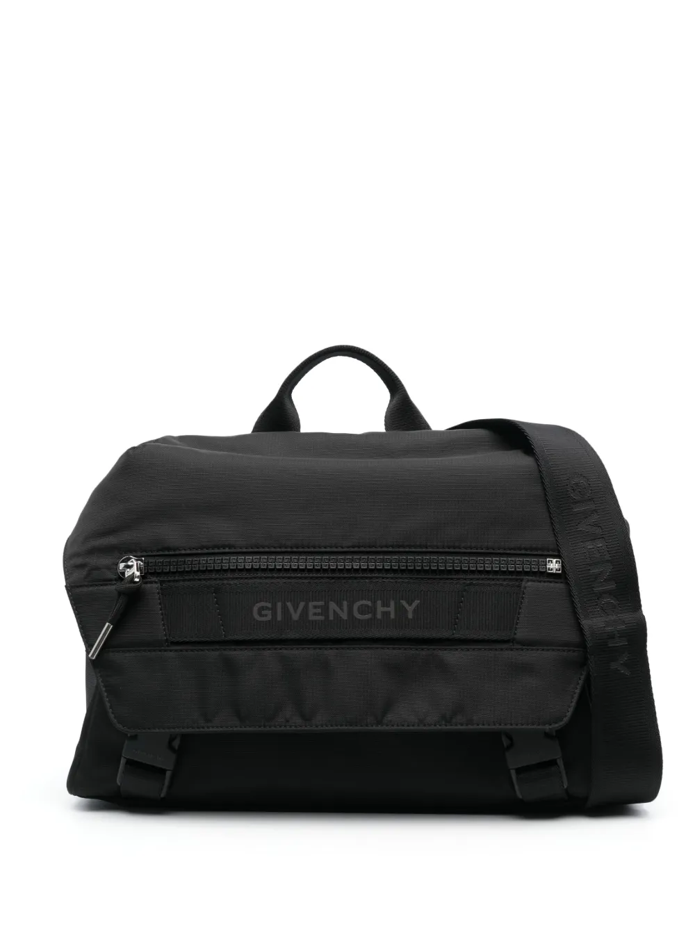 logo-print messenger bag