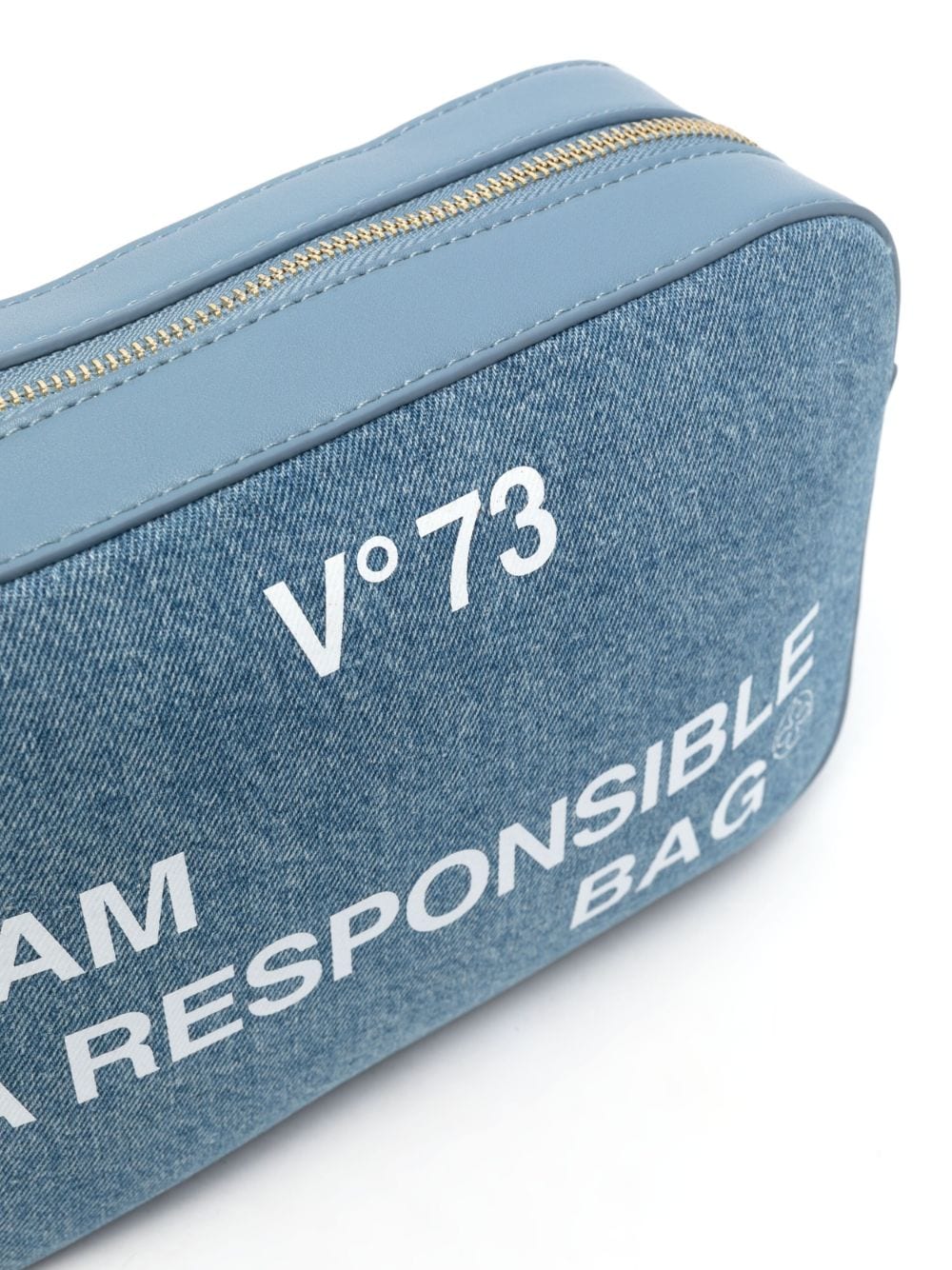 Shop V73 Responsibility Logo-print Shoulder Bag In Blue