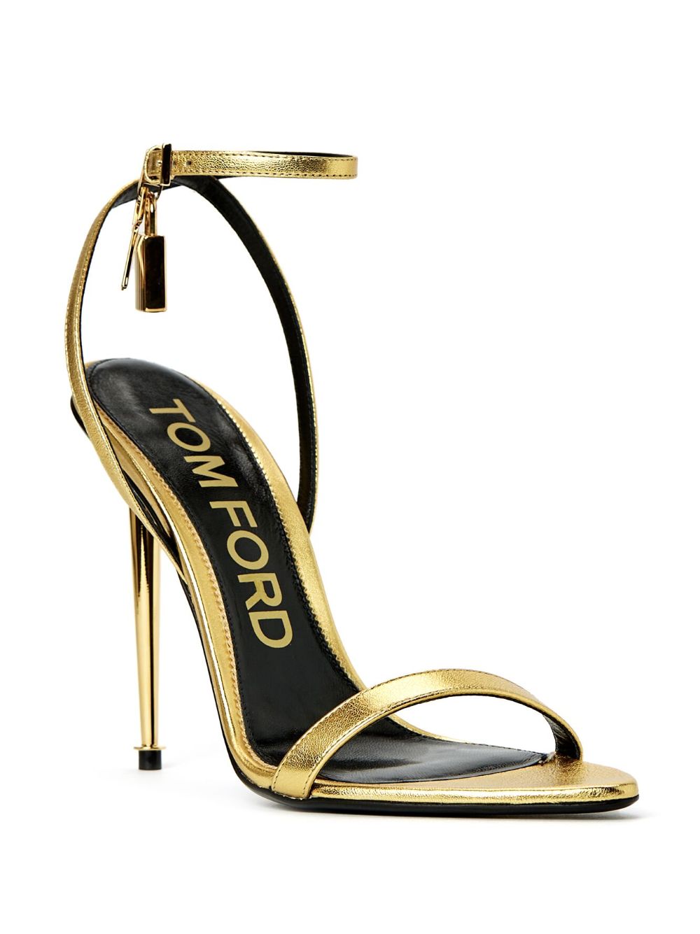 TOM FORD padlock-charm 105mm leather sandals - Goud