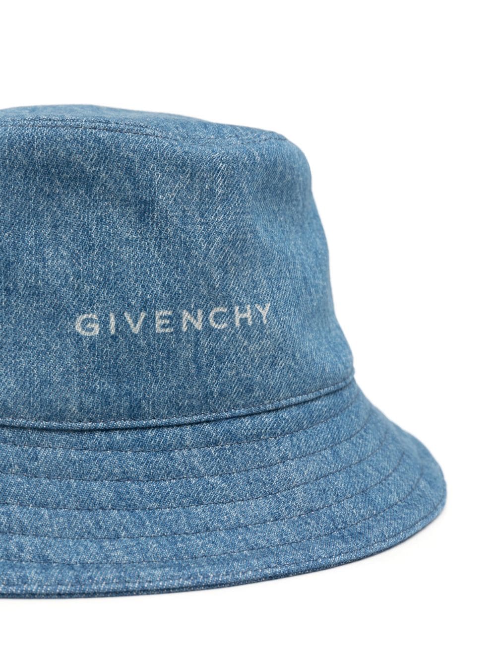 Image 2 of Givenchy logo-print denim bucket hat