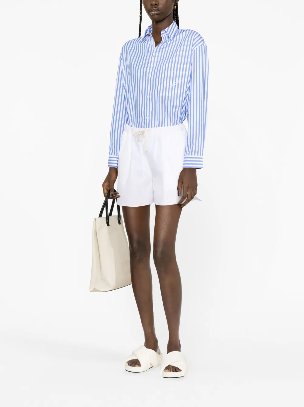 Sporty & Rich SR Sport striped poplin shirt - Blauw