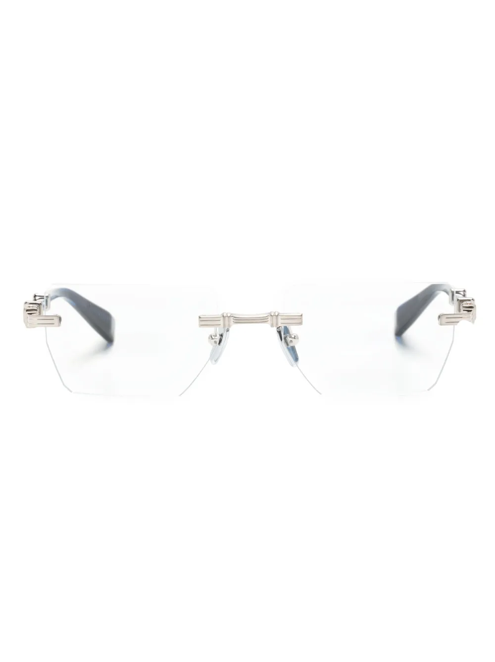Balmain Eyewear lunettes de vue rectangulaires à logo gravé | bleu | Image 1