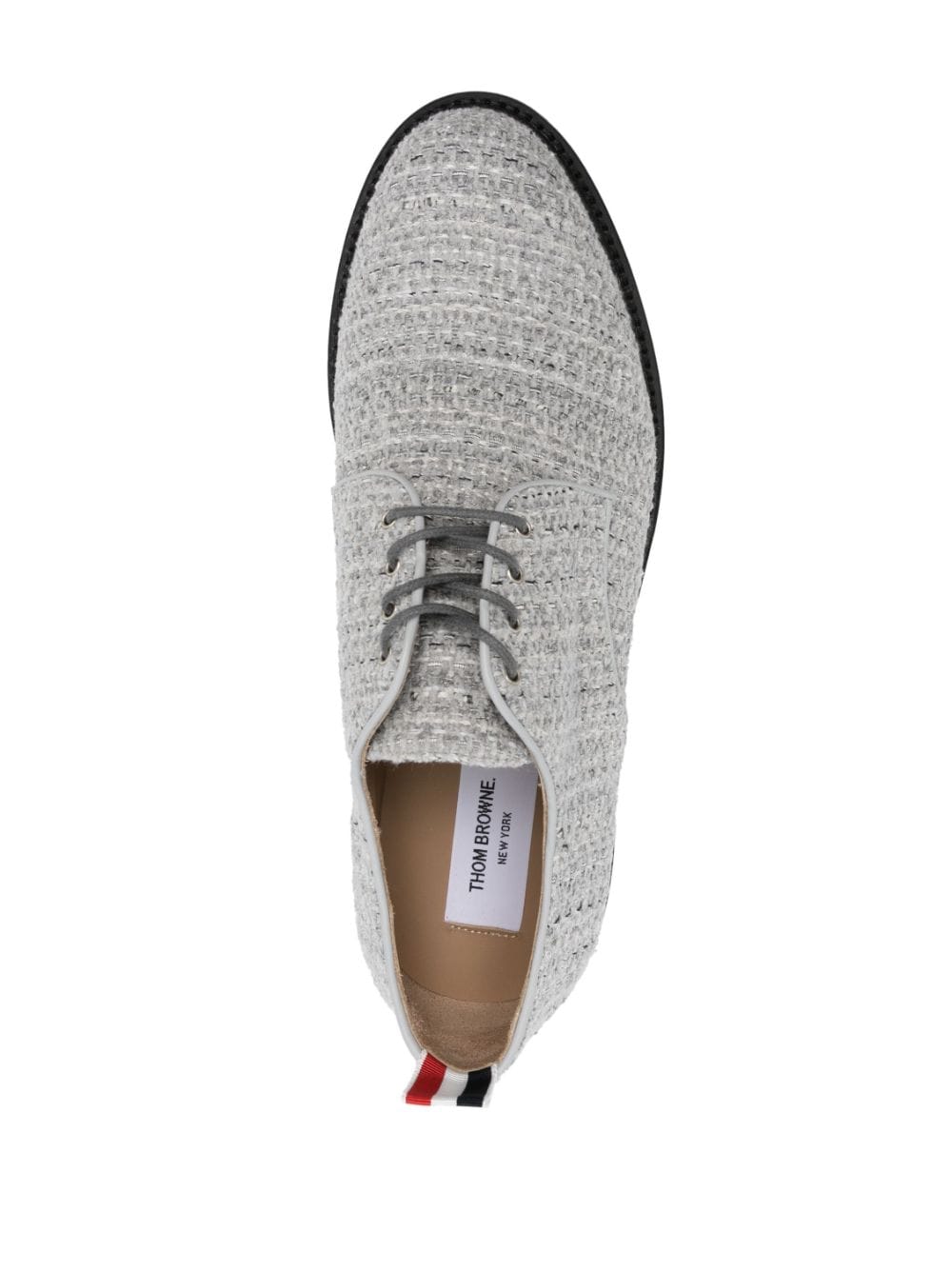 Shop Thom Browne Tweed Oxford Shoes In Grey