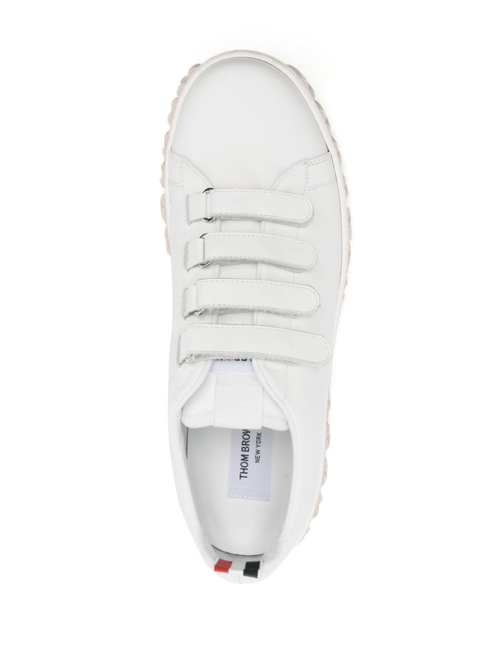 Shop Thom Browne Court Touch-strap Sneakers In White