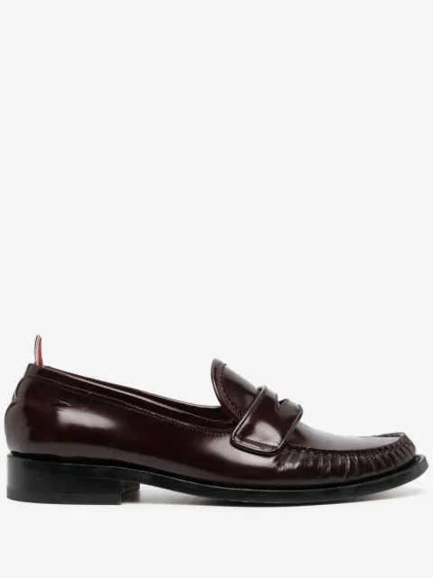 Thom Browne soft spazzolato leather sole pleated Varsity loafers