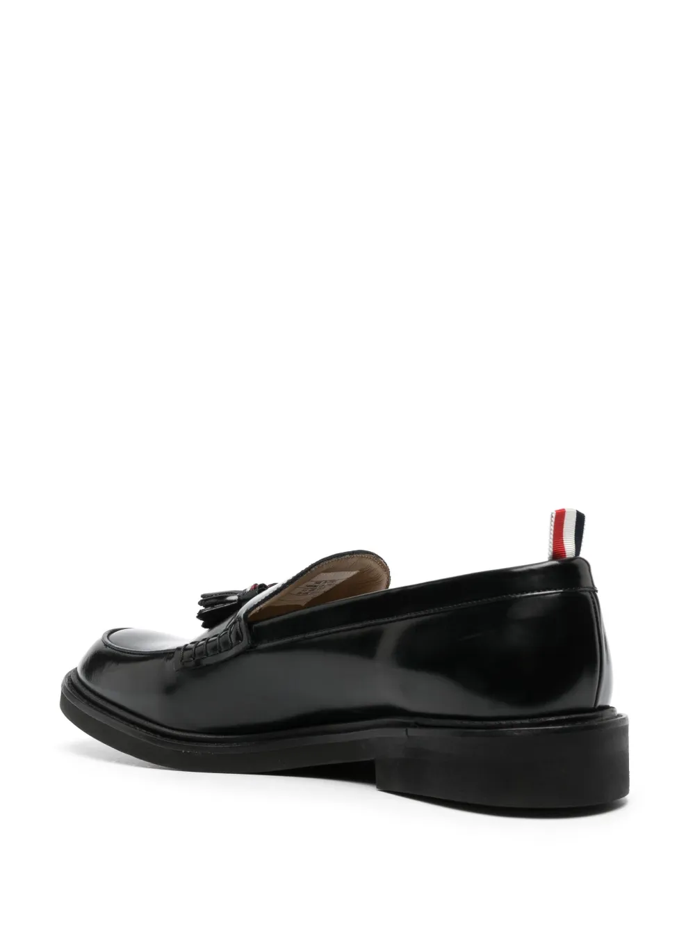 Shop Thom Browne Tassel Leather Loafers In Black