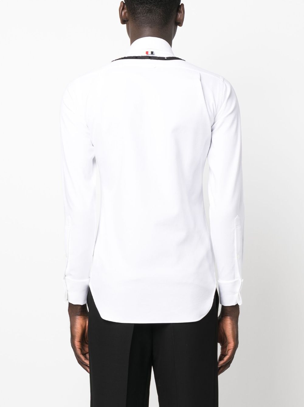 Shop Thom Browne Sequin-embellished Cotton Shirt In White