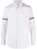 Thom Browne grosgrain-band striped Oxford shirt - White