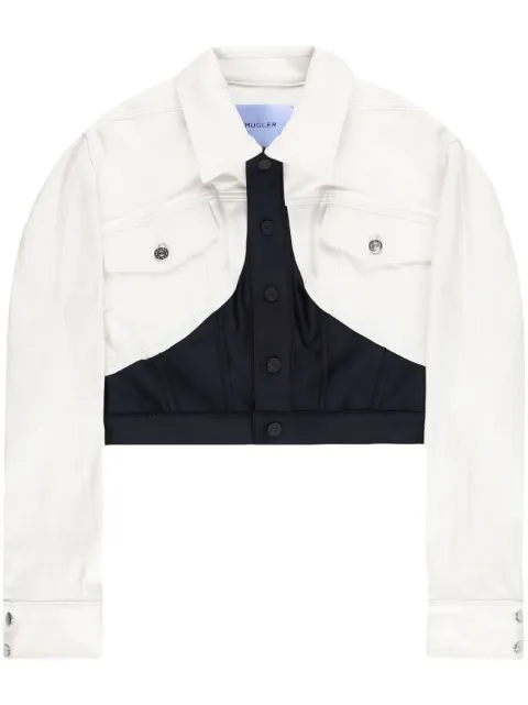 Mugler veste en jean à design corset