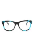 Gucci Eyewear tortoiseshell-effect rectangle-frame glasses - Blue