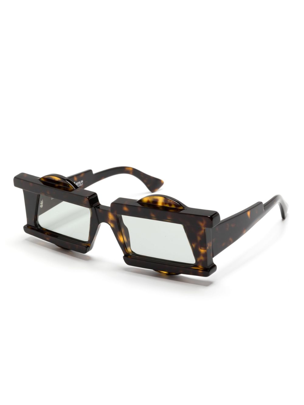 Kuboraum asymmetric square-frame tinted sunglasses - Bruin