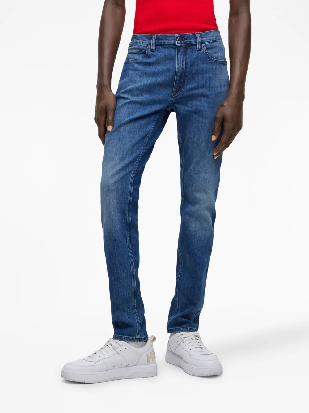 HUGO Mid waist jeans Blauw