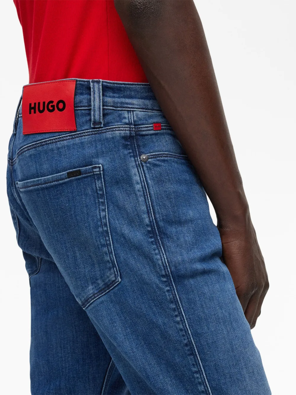 HUGO Mid waist jeans Blauw
