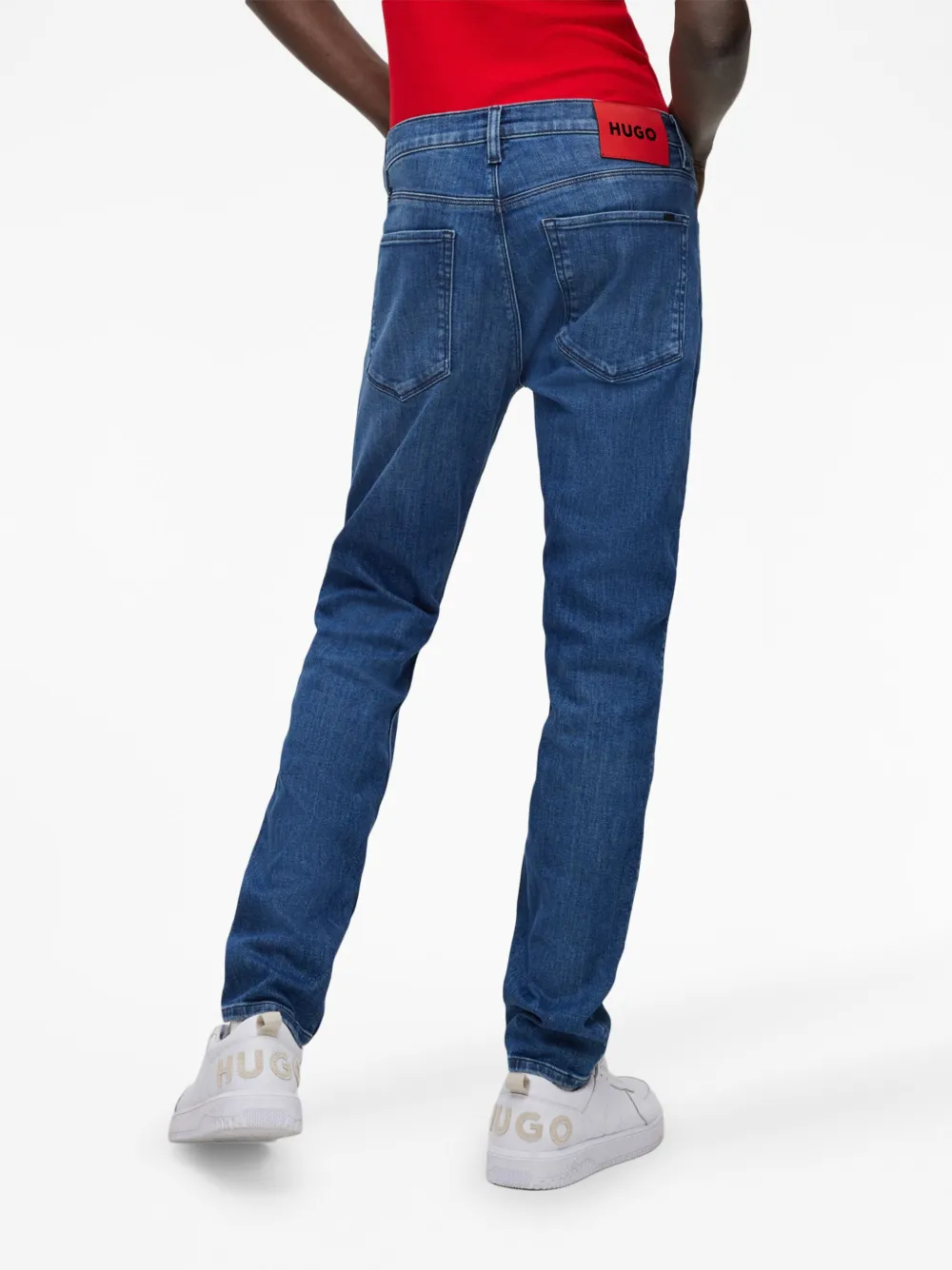 HUGO Mid waist jeans Blauw