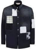 Marni patchwork-detail denim shirt - Black
