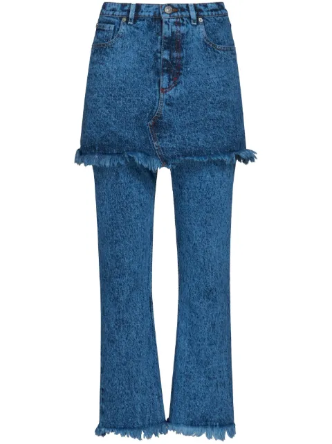 Marni layered-design frayed jeans