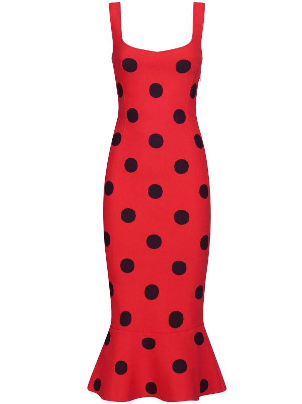 Red dress with on sale black polka dots