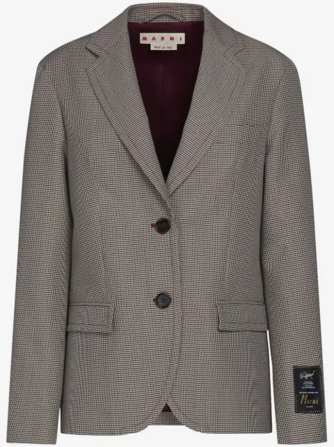 Marni houndstooth-pattern single-breasted blazer