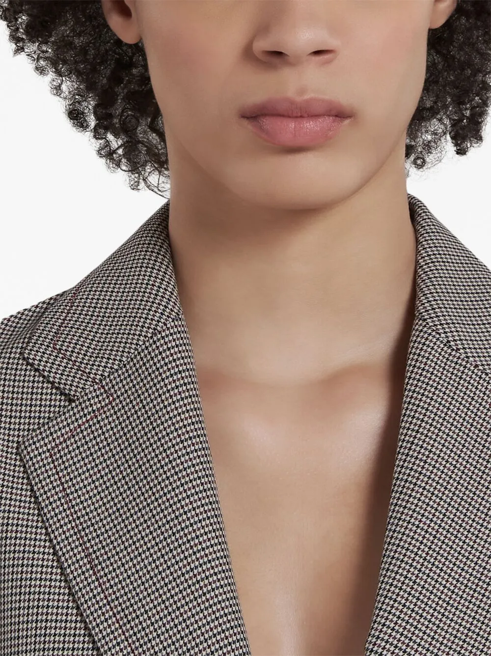 Shop Marni Houndstooth-pattern Single-breasted Blazer In Grey