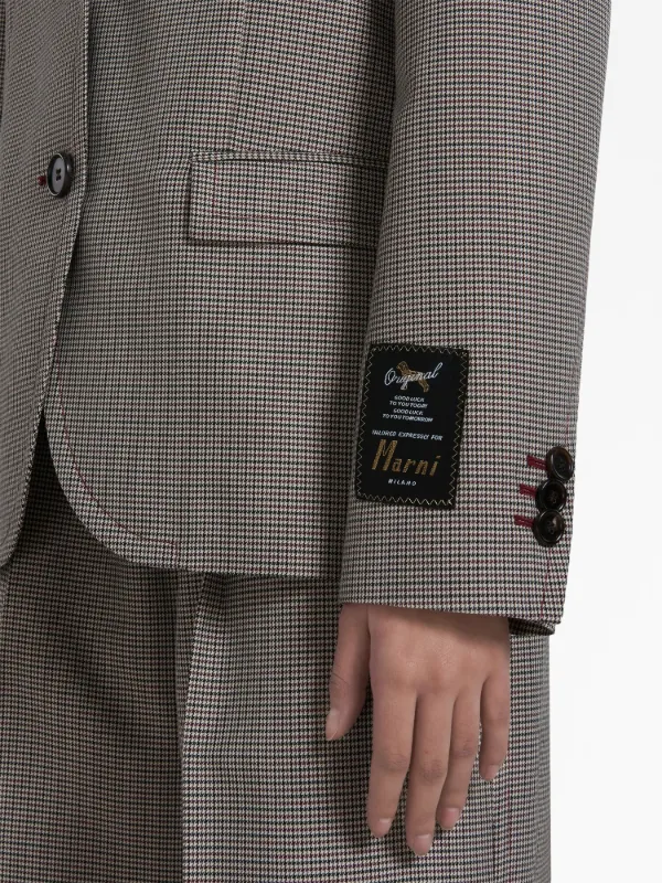 Marni ハウンドトゥース シングルジャケット | グレー | FARFETCH JP