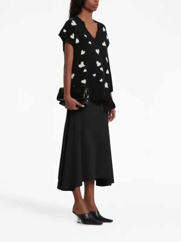 【関税込み】Marni ブラック レザー Aライン マキシスカート YURI KOBAYASHIコラボ]レザーライクロングスカート(ロング