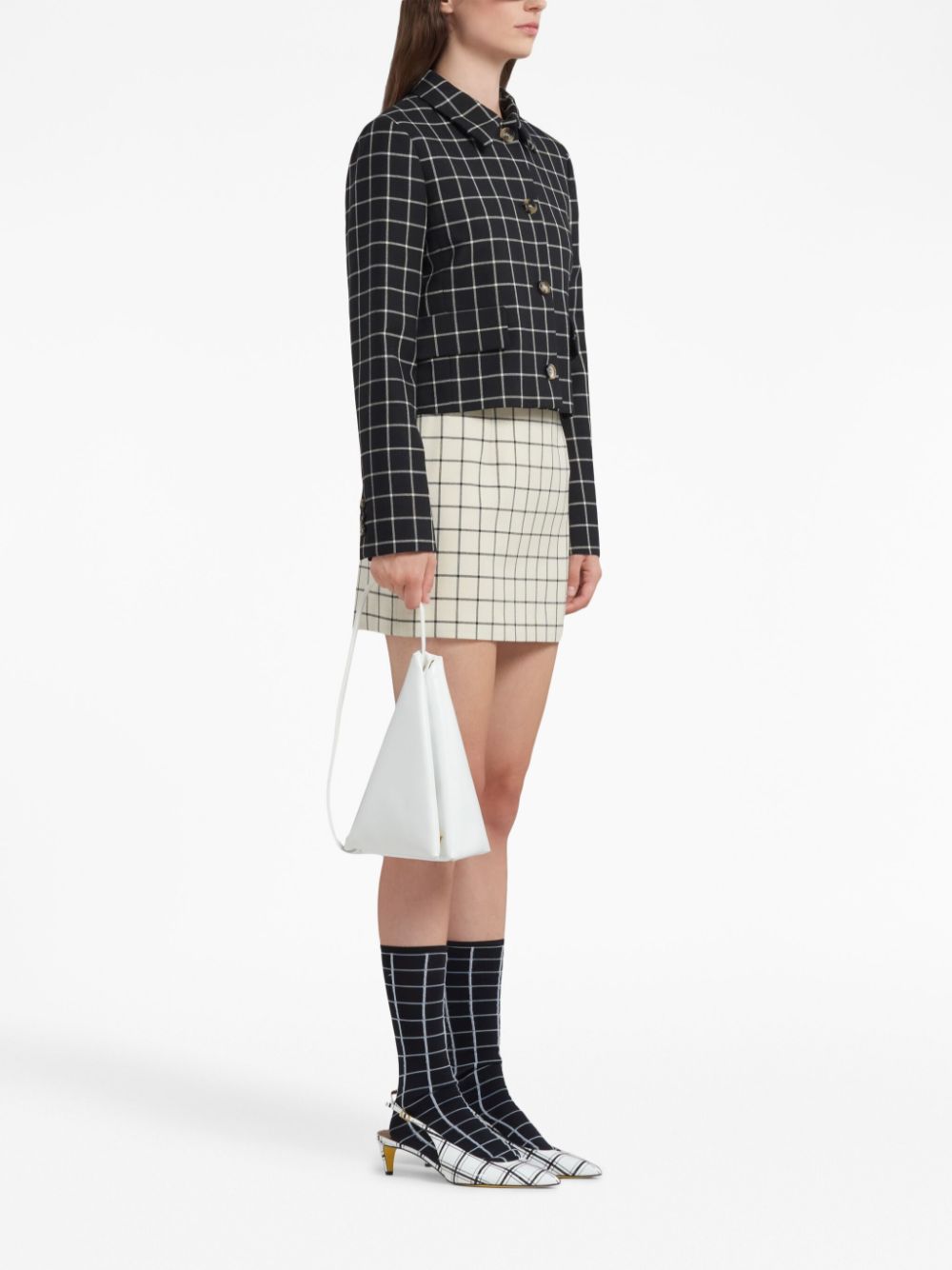 Marni checked wool miniskirt Women