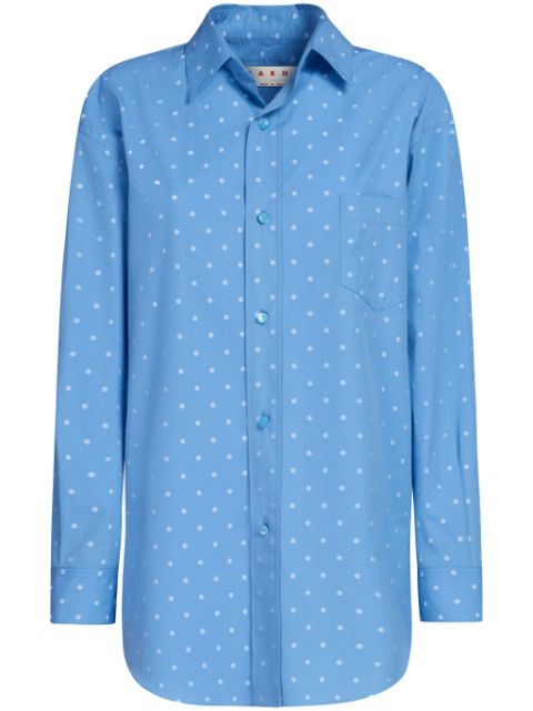 Marni polka dot-print poplin shirt Women