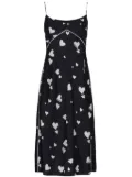 Marni Bunch of Hearts silk slip dress - Black