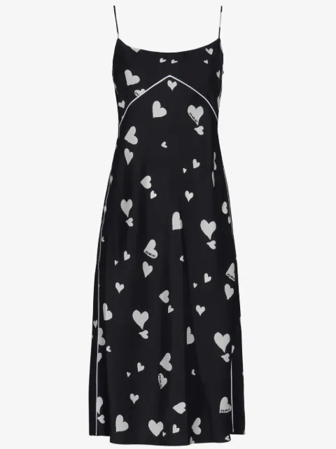 Marni Bunch of Hearts silk slip dress
