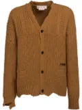 Marni distressed wool cardigan - Brown