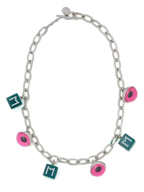 Marni dice-motif charm necklace