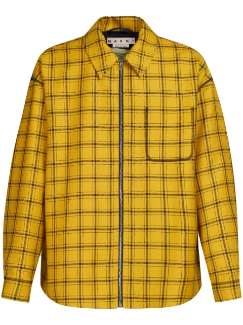Marni checked zip-up wool jacket