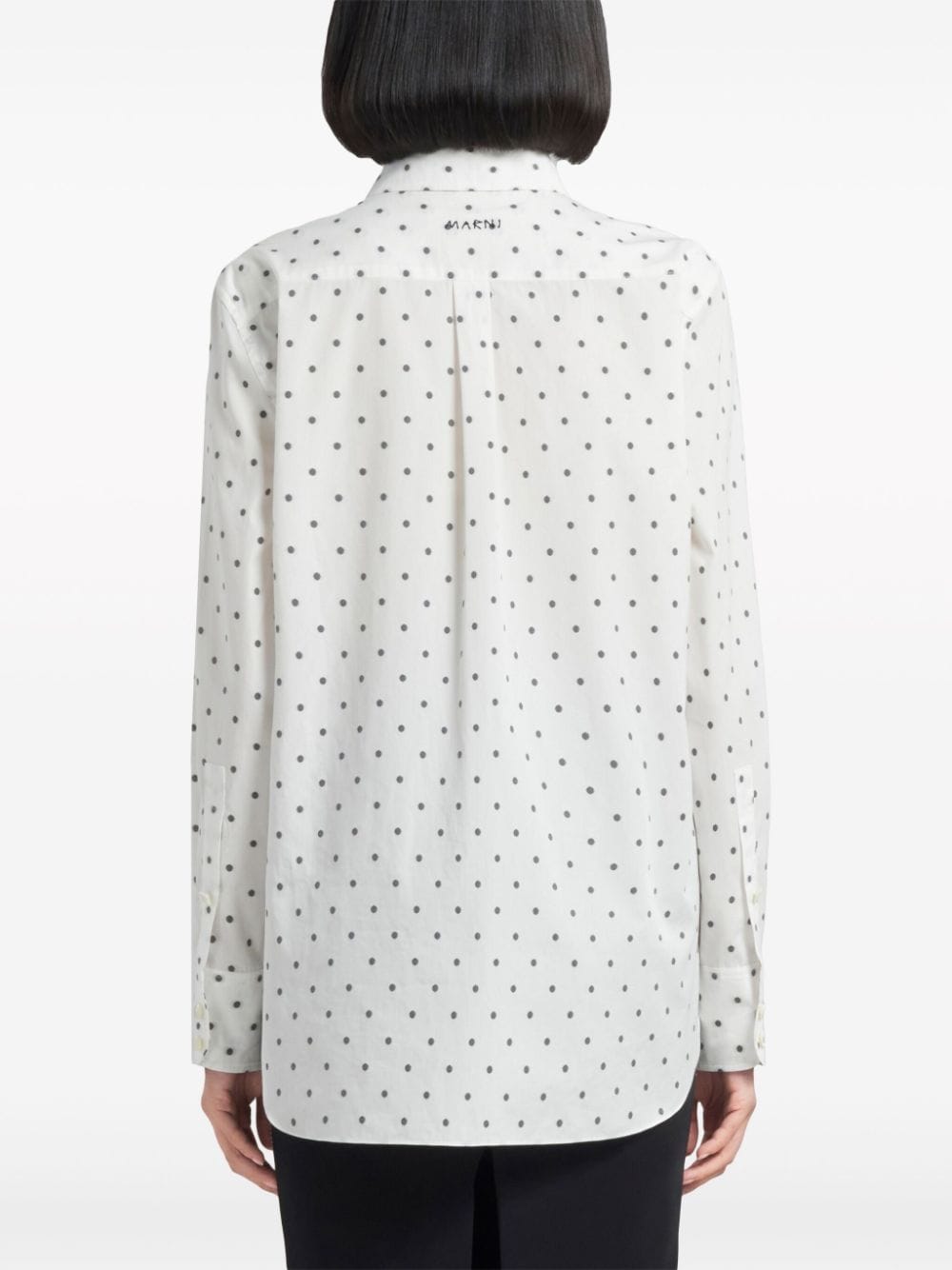 Shop Marni Polka Dot-print Poplin Shirt In Jqw01
