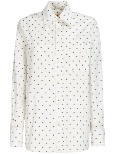 Marni polka dot-print poplin shirt Women