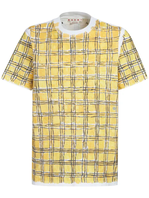Marni t-shirt à carreaux - Jaune - Marni - Modalova