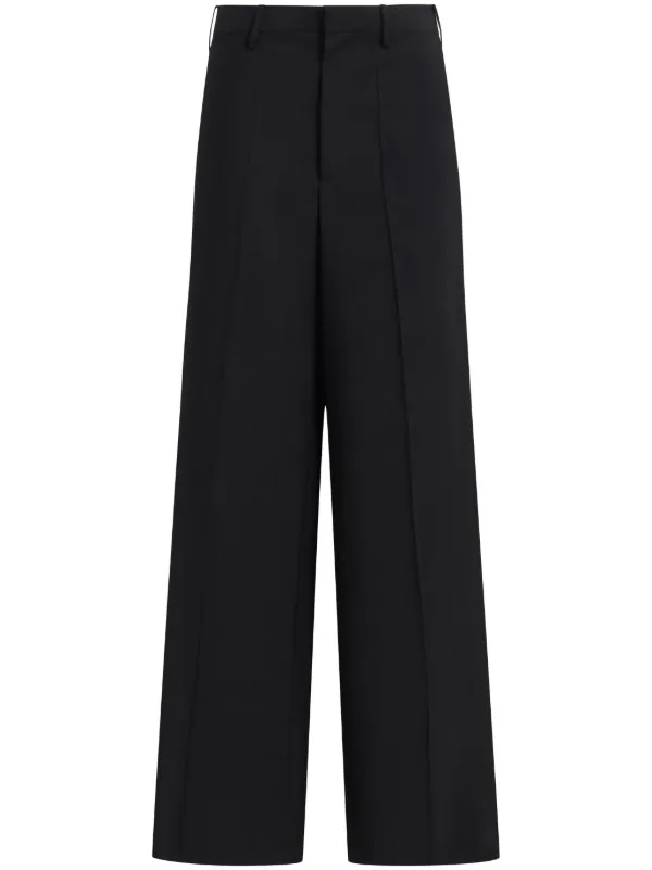 Marni Tropical wide-leg Wool Trousers | Black | FARFETCH AZ