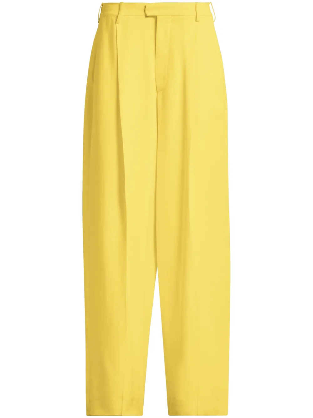 Marni Pleat-detail Tapered Trousers In Yellow