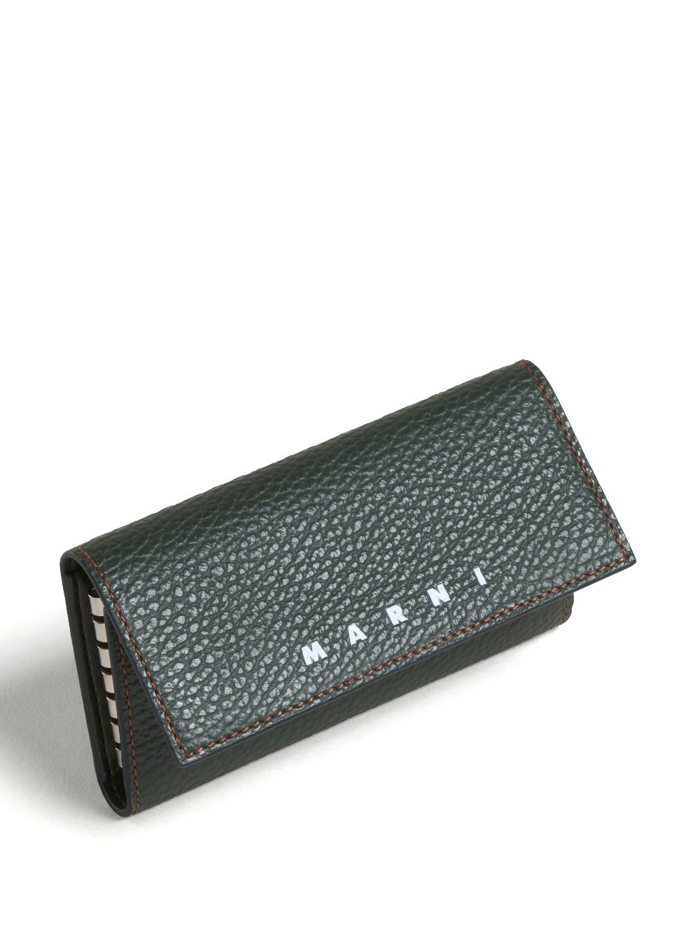 Marni logo-print leather key case Men