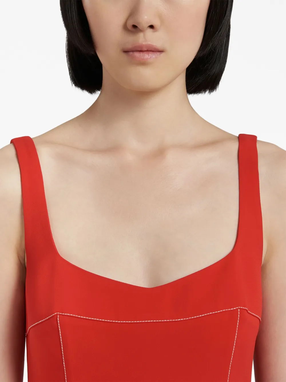 Marni Midi-jurk met fladderzoom Rood