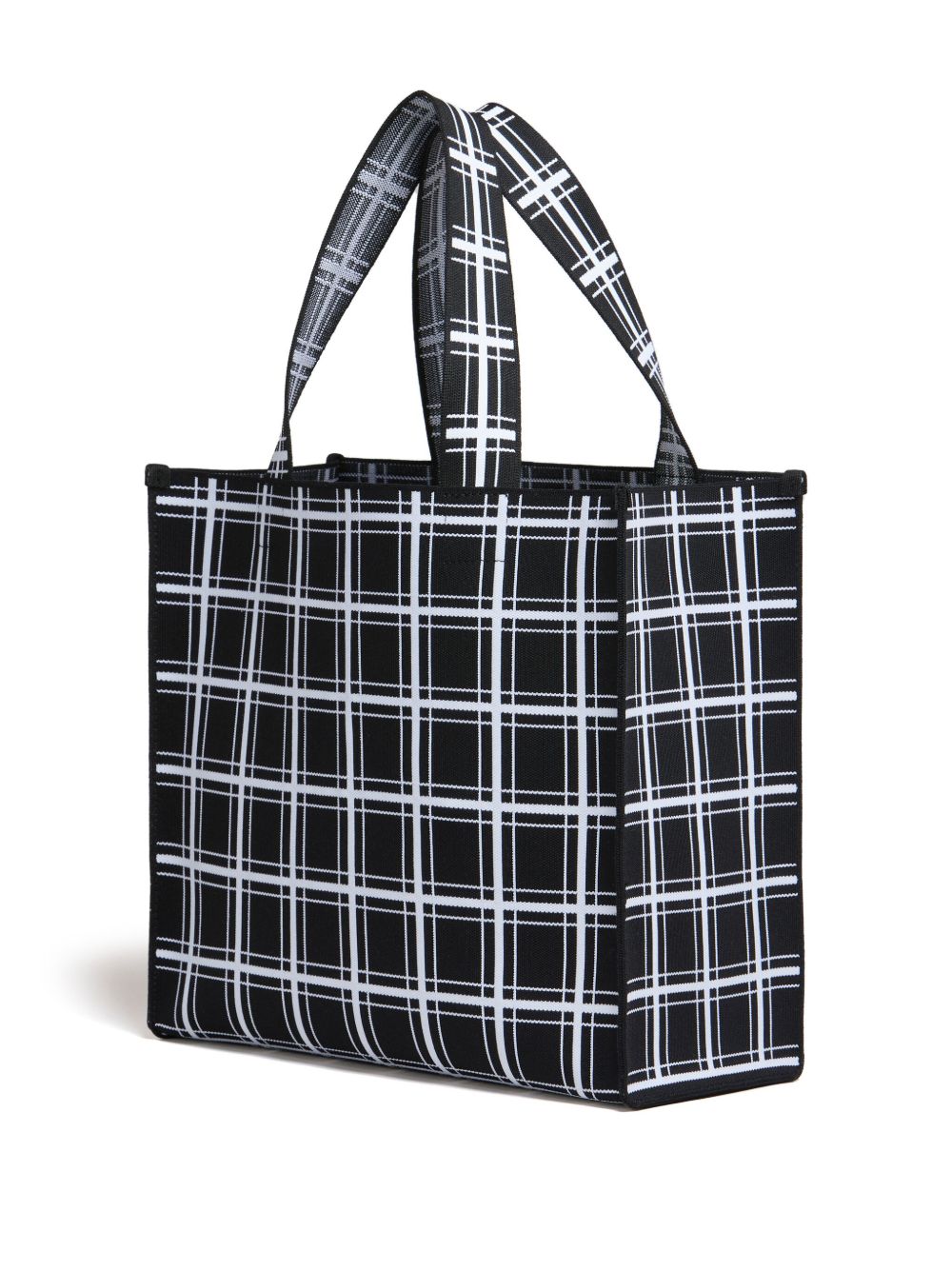 Marni logo-applique checked tote bag Men