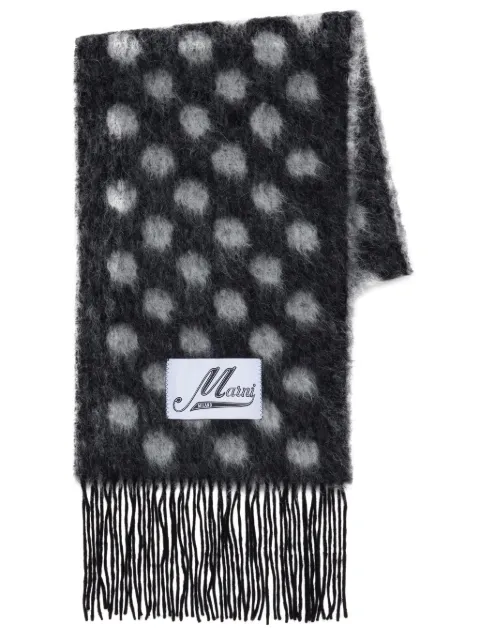 Marni logo贴花波点围巾