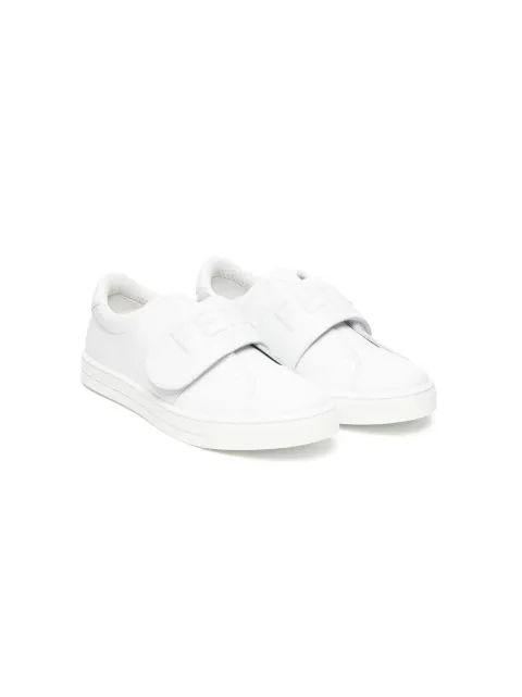 Fendi Kids logo-embossed leather sneakers