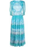 Rixo Agyness mix-print tiered dress - Blue