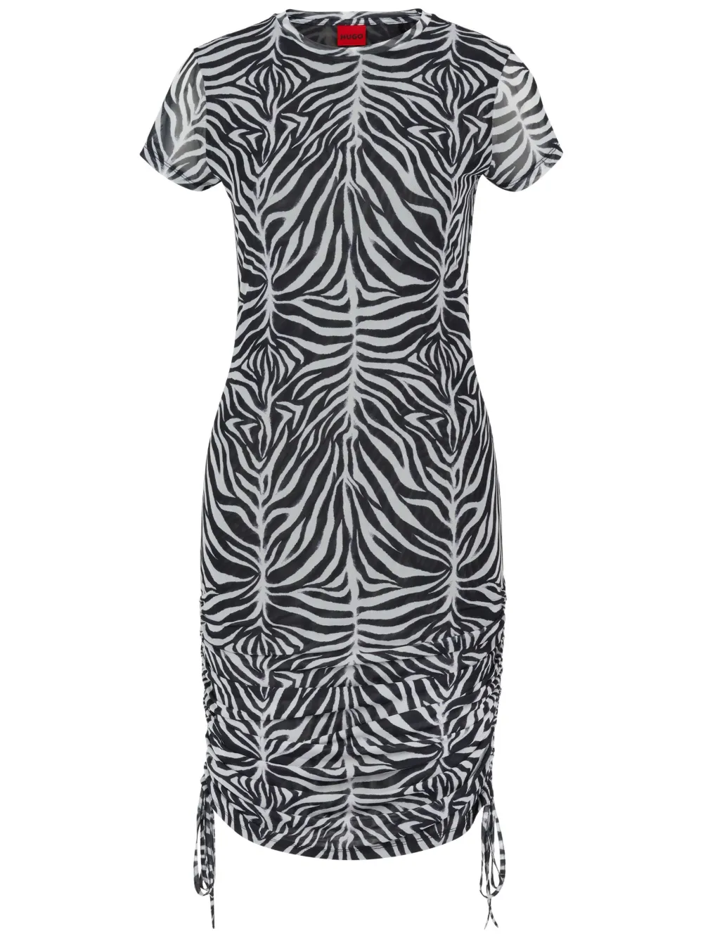 HUGO Vestido Nerana com estampa de zebra | Preto | Image 1