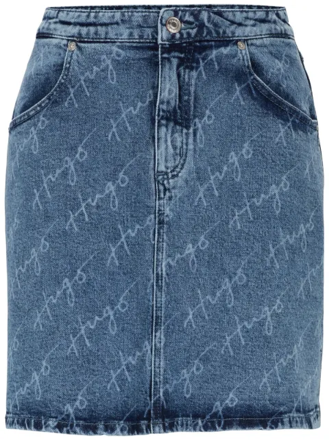HUGO Saia jeans Girella com logo