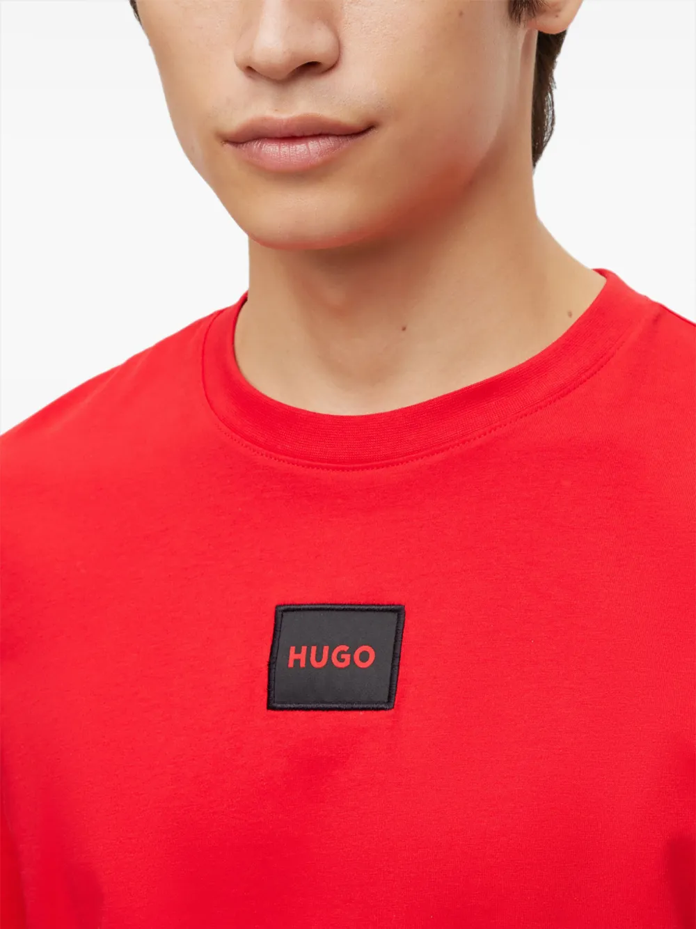 HUGO T-shirt met logopatch Rood