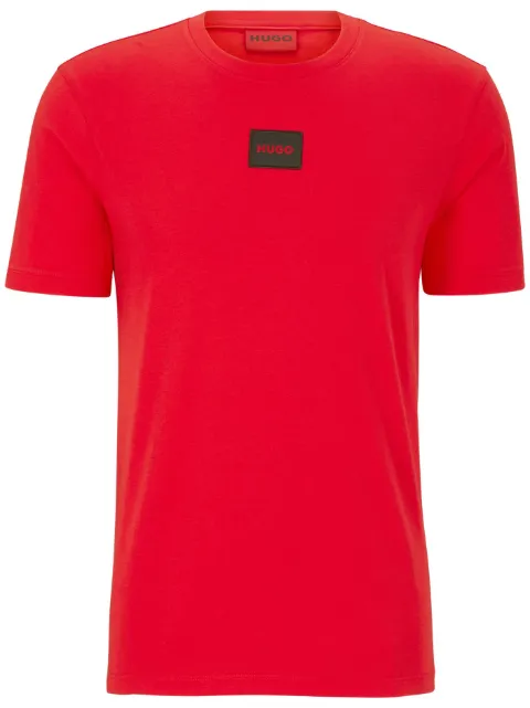 HUGO logo-appliqué cotton T-shirt