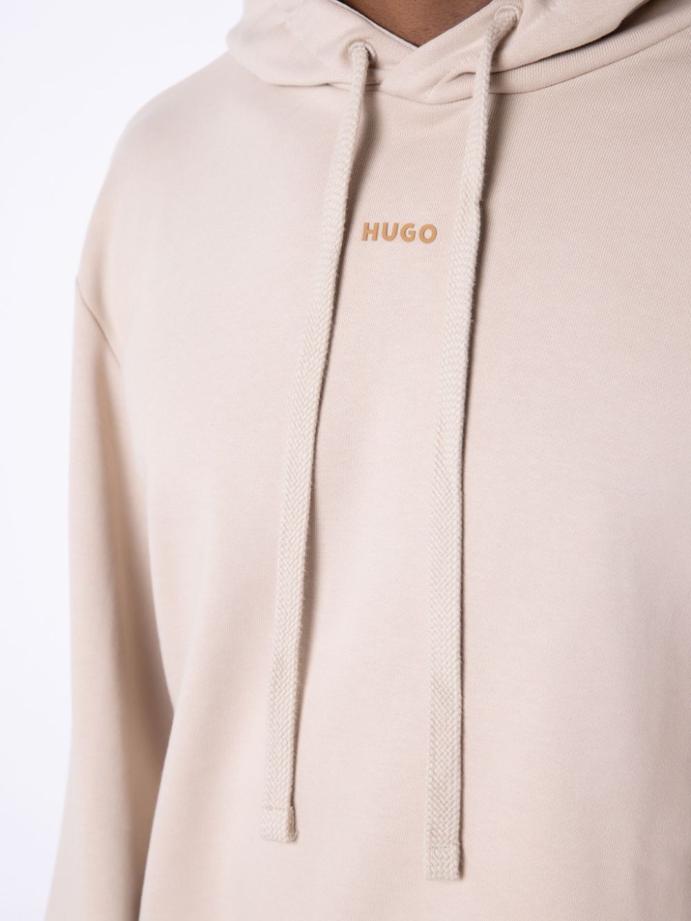 Shop Hugo Dapo Logo-print Cotton Hoodie In Neutrals