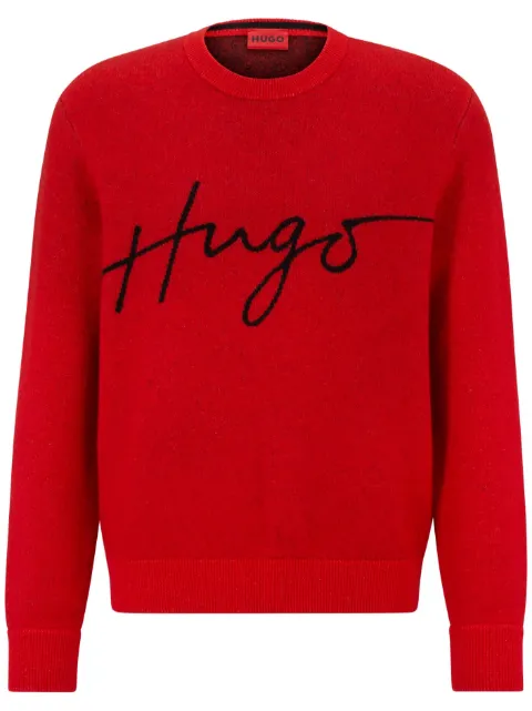HUGO Suéter Stigg com logo jacquard